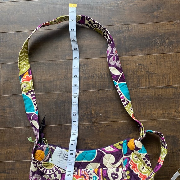 Vera Bradley Clare Crossbody Quilted Cotton plum floral crazy purse - Picture 10 of 13